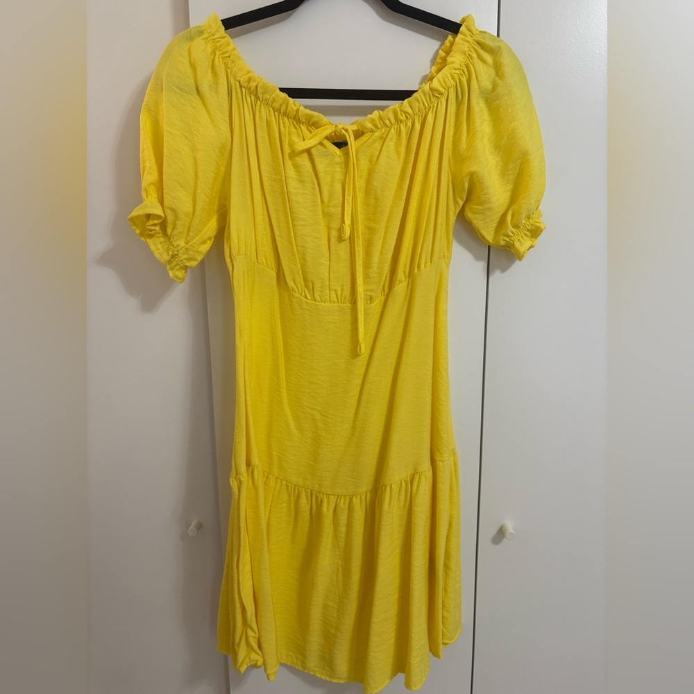 Yellow Off-Shoulder Dress